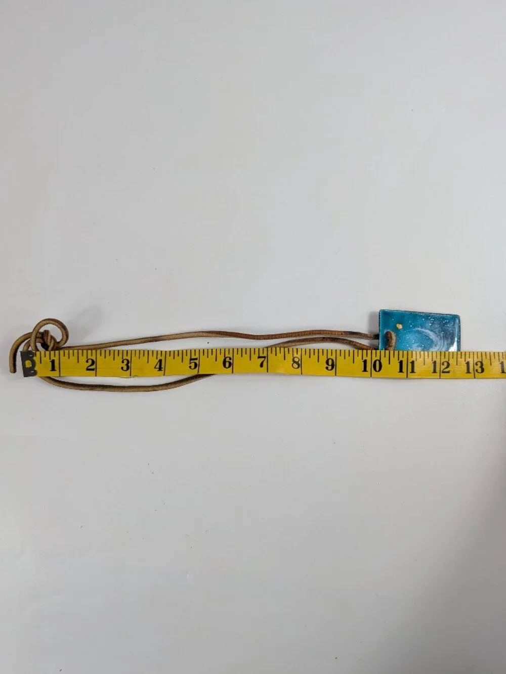 Vintage Artist Made Enamel Copper Pendant Necklace